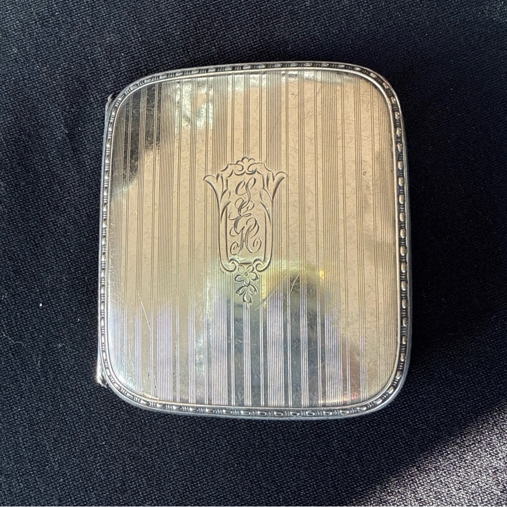 Antique Sterling Silver Cigarette Case Hallmarked Engraved 65g